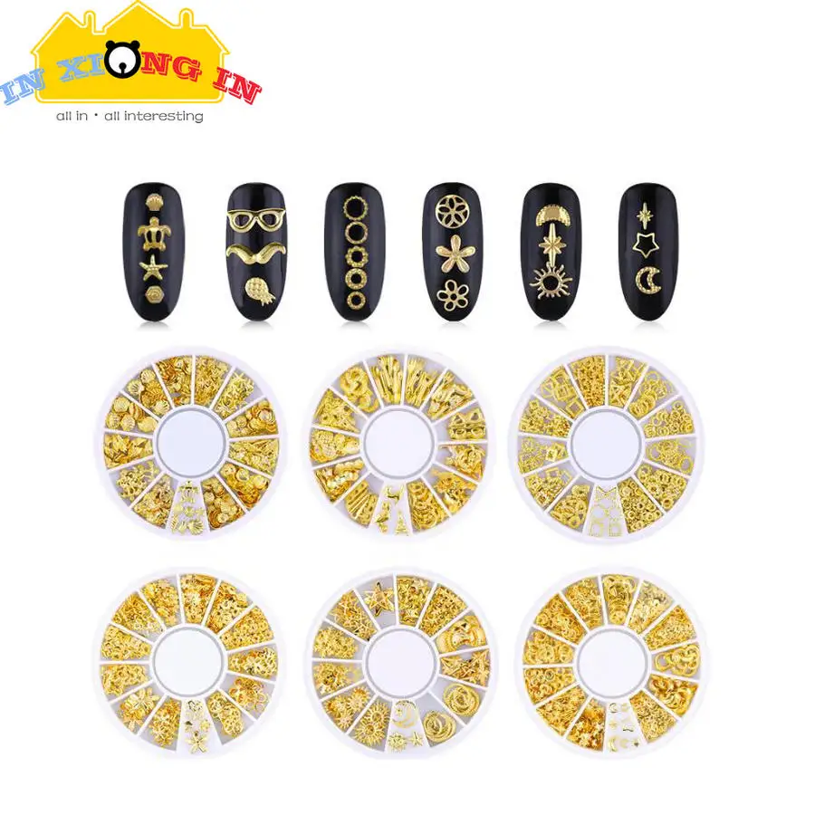 

Mini Rivet Stuff DIY Decorations Metal Round Heart Flower Nail Studs Resin Craft Jewelry Accessories