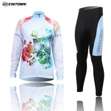 XINTOWN Женская яркая ветрозащитная велосипедная Джерси Зимняя велосипедная одежда(нагрудник) штаны наборы S-XXXXL