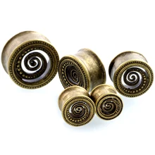 2 шт латунные беруши 8-22 мм пробки и тоннели для пирсинга серьги измерители тоннели расширители для ушей двойные вспышки ювелирные изделия для тела