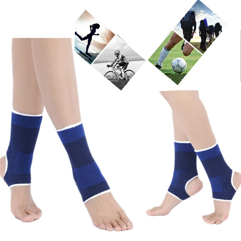 1PC Elasticated Knee Blue Knee Pads Knee Support Brace Leg Arthritis Injury GYM Sleeve Elasticated Bandage Ankle Brace Support # (5)