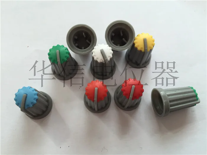 8pcs Half - axis potentiometer knob cap / white / red / green / blue / D13.5MM * 20MM / aperture 6MM / 180 degrees.