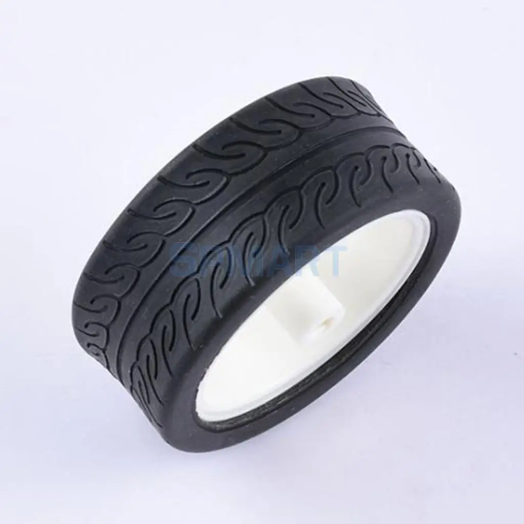 2pcs Rubber Tire TT Motor Car Wheel Smart Car Wheel for Robot Car RC Model Car Kids DIY Toy Car accessories