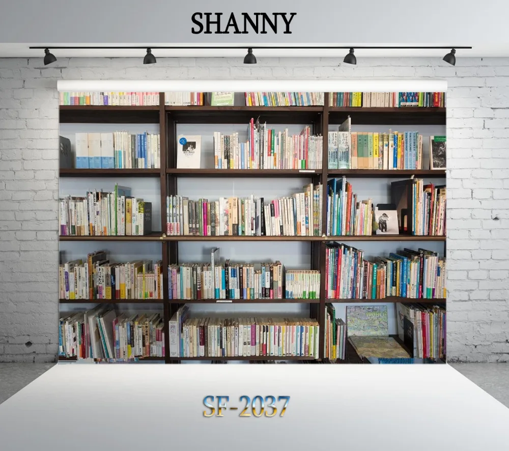 

SHANNY Vinyl Custom Photography Backdrops Prop Bookshelf Library theme Photo Studio Background SYO-2037