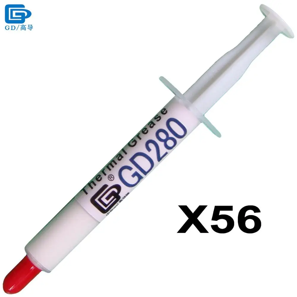 

GD280 Thermal Conductive Grease Paste Silicone Plaster Heat Sink Compound 56 Pieces Net Weight 3 Grams White Syringe Packing SY3