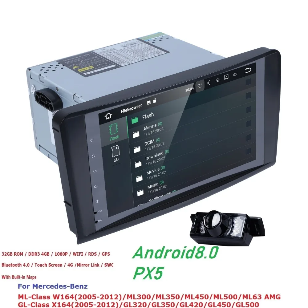 Clearance Hizpo AutoRadio 2 din Android 8.0 For Mercedes ML W164 GL X164 Multimedia Class ML350 ML500 GL320 Stereo Qcta Core USB Wifi 4GB 4