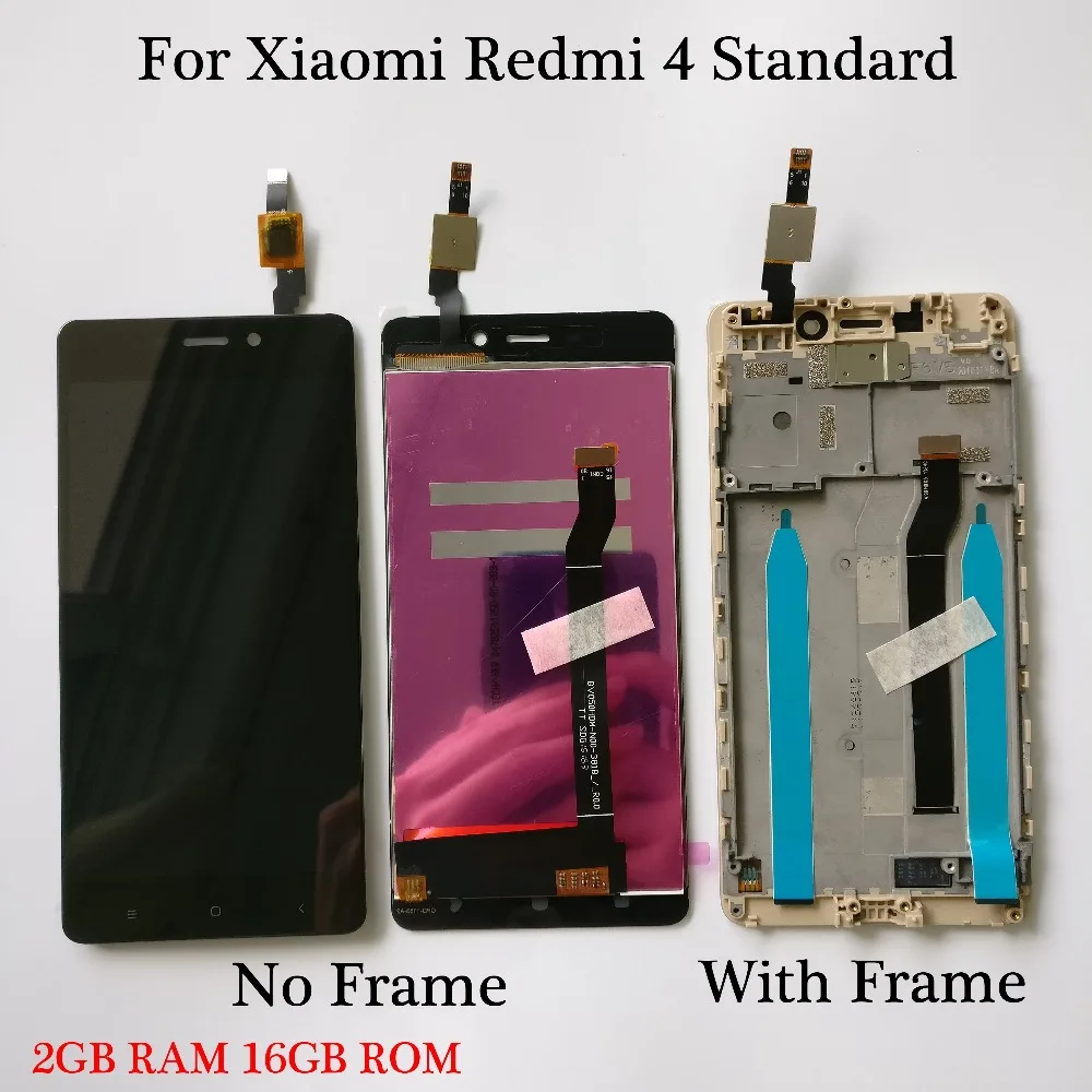 

5.0 For Redmi 4 Standard Edition 2GB RAM 16GB ROM Touch Screen Glass And LCD Display Digitizer Assembly SmartPhone With Frame