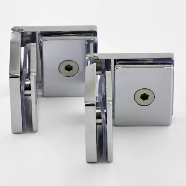 1set Zinc Alloy Glass Door Hinge Single Double Hinges Installation