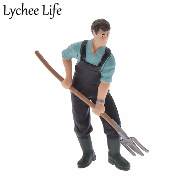 Simulation Farmer Model Small Figures Miniature Figurines Gifts Simple