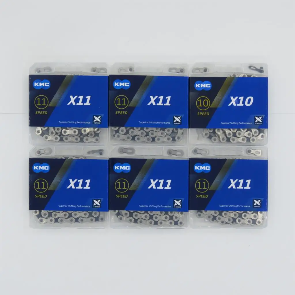

KMC X11 x11.93 MTB Road Bike Chain x9 x10 x11 118L 11 Speed Silver Bicycle lightweight narrow Chain Magic Button With box