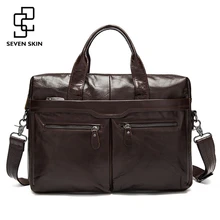 Cuero genuino de Los Hombres Maletín de Negocios Bolsas de Los Hombres Bolsa de Ordenador Portátil Hombre de La Vendimia Crossbody Del Bolso de Hombro Masculino Bolsa de Mensajero Cartera
