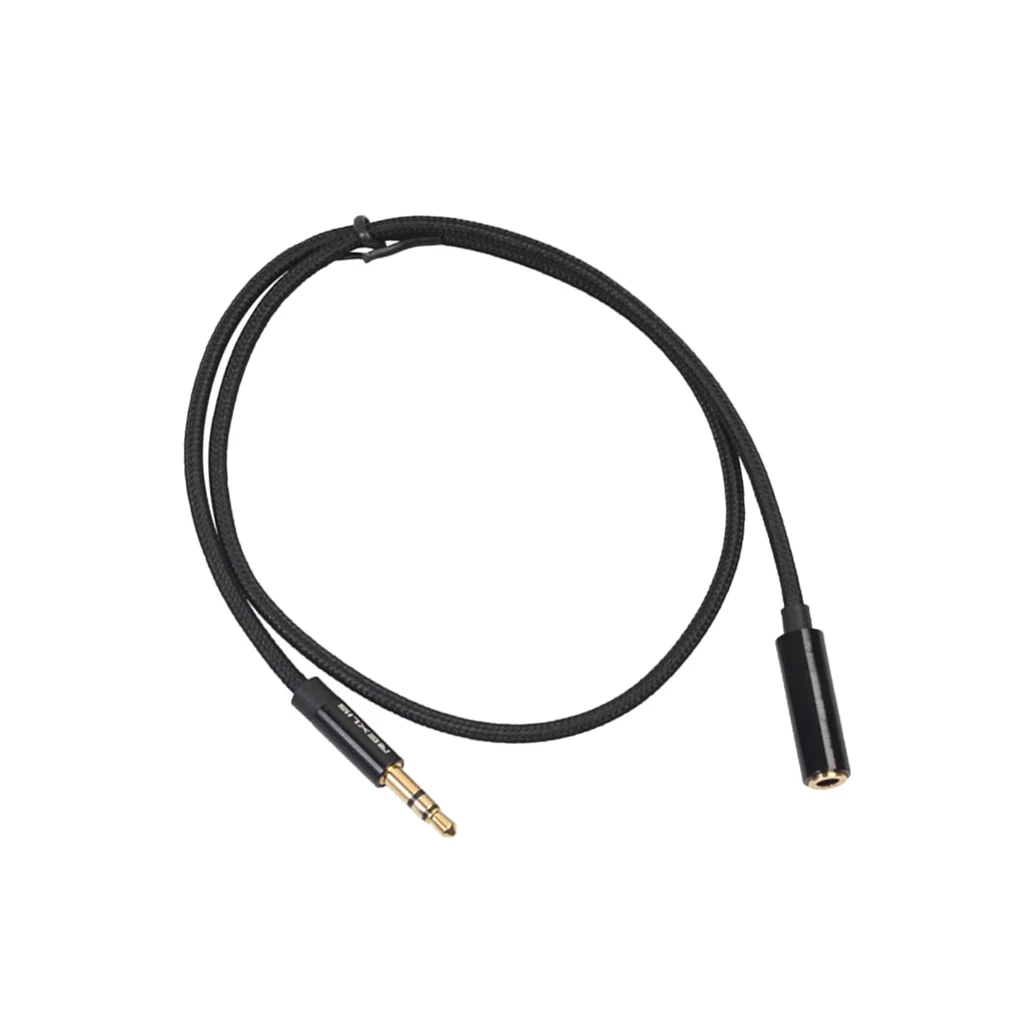 Headphone Extension Cable 3.5mm Jack Male To Female Aux Cable Black 0.5 M