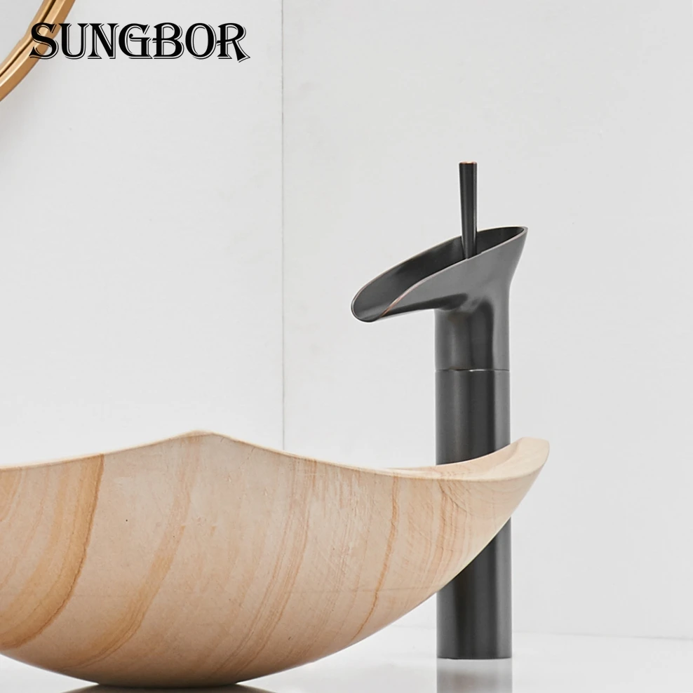 Billig Wein Glas stil Einzigen Hebel wasserfall Bad Becken Wasserhahn Messing Antiken Heißen und Kalten bad Waschbecken Mischbatterien AL 7129F