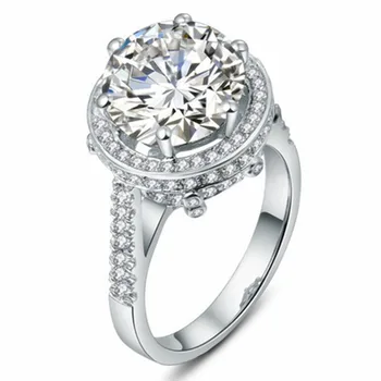 

Genuine Moissanite Ring Amazing Positive 5CT Super Engagement Ring Sterling Silver Jewelry Luxury Ring Synthetic Carbon Ring