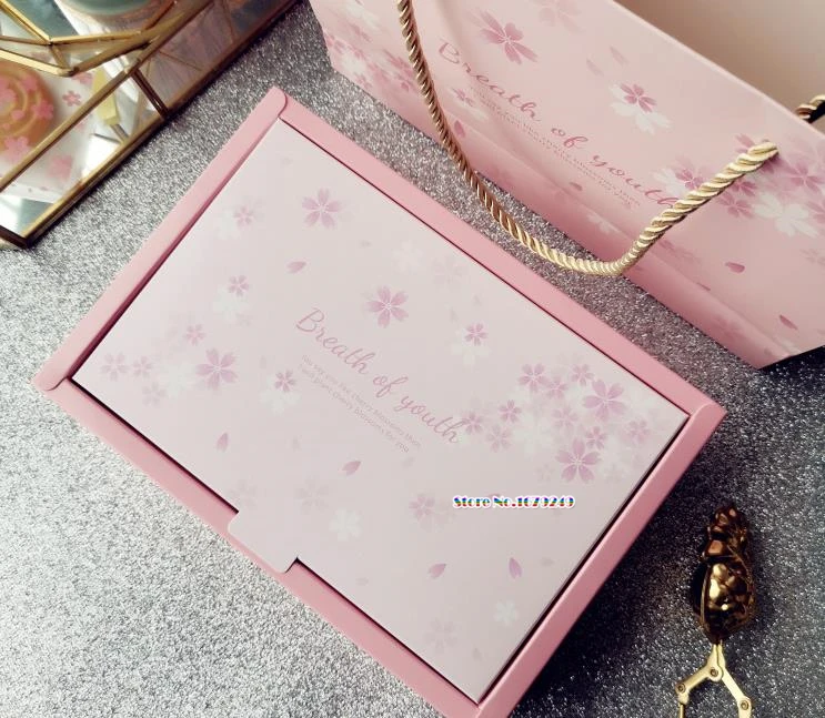 Розовый Вишневый цвет бумажный торт коробка. Цветок дизайнерская бумажная коробка печенье Макарон шоколад Рождественский подарок на день рождения упаковка