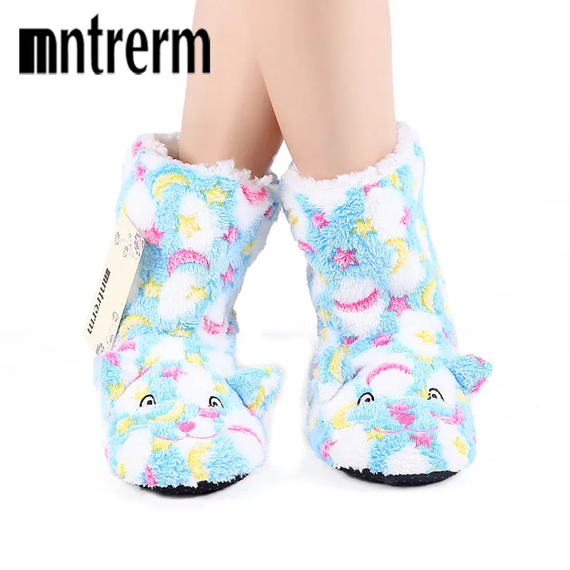Mntrerm 2017 Winter Warm Indoor Slippers Cute Cartoon Plush Slippers for Women Unisex Home Slippers warm Floor shoes mntrerm 2017 winter warm indoor slippers cute elephant cartoon animals slippers for women flannel home slippers send family gift