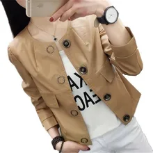 tnlnzhyn 2019 Spring Autumn Women Leather Jackets Long sleeves Pu Faux Leather Coats Short Leather Jacket