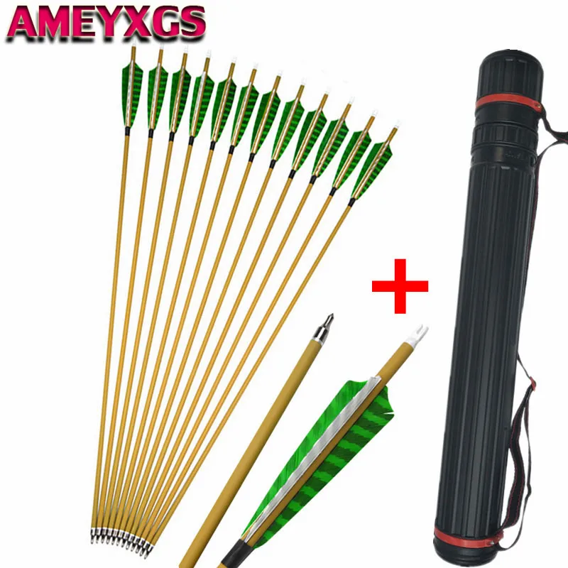 

10Pcs 30" Archery Carbon Arrow SP 500 Arrow Pure Carbon With Arrow Quiver For Compound Recurve Bow Hunting Shooting Accessories