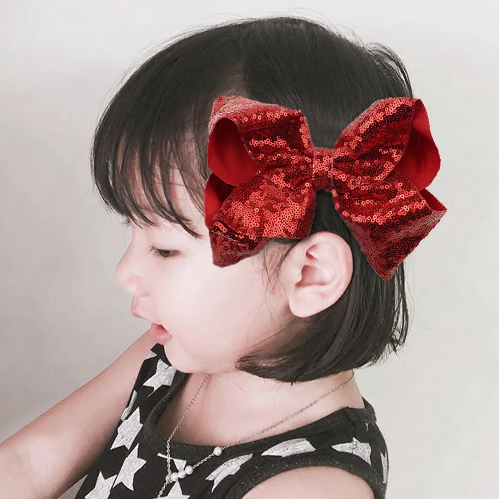 1PC 20CM Bow Hair Clip Bowknot Hair Clip Fashion Headwear For Kids Hair