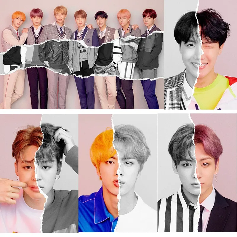 

2018 Fashion BTS Bangtan Boys New Ablum Love Yourself Answer Poster Fans Gift Stationery Set Retro Poster