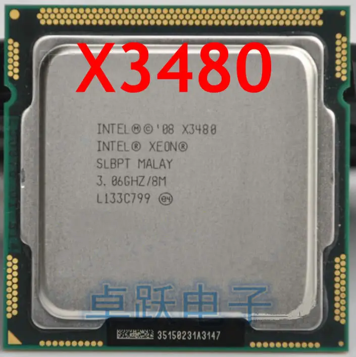 lntel Xeon X3480 Server CPU/BV80605002505AH/LGA1156/Quad-Core/95W/SLBPT(B1)/3.06GHz x3480 can work most powerful processor