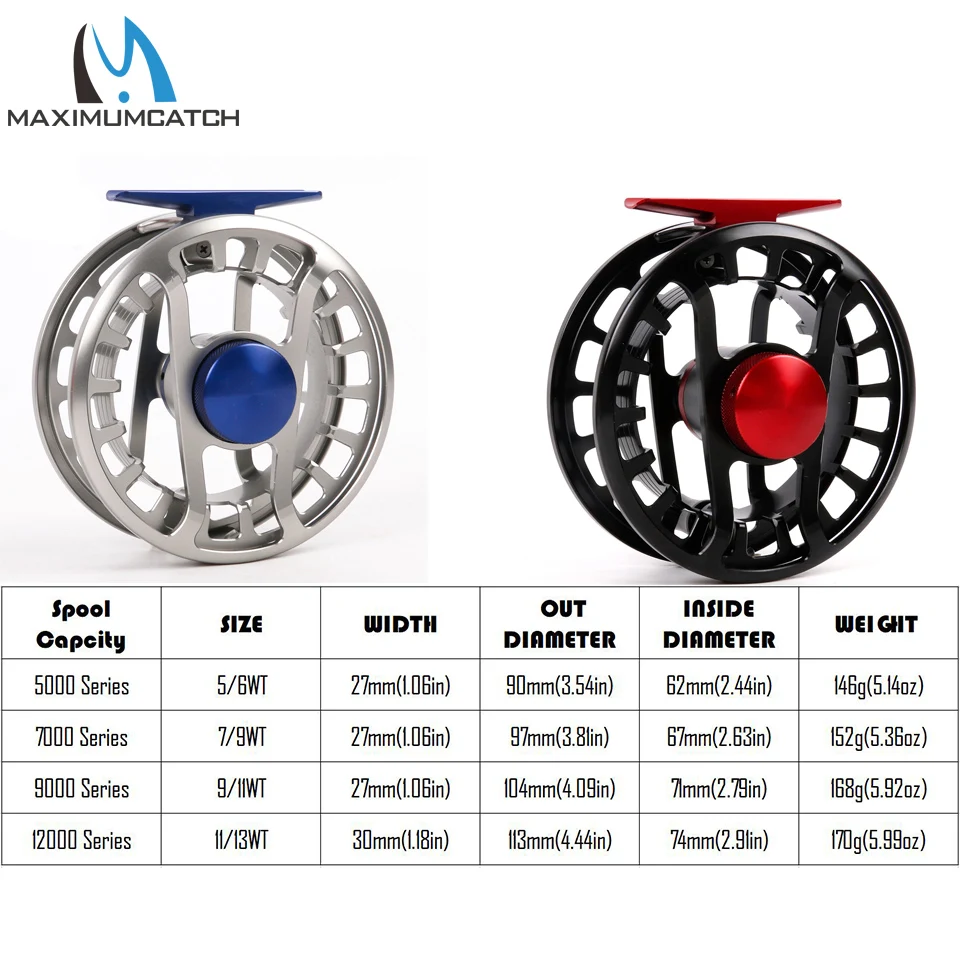 Maximumcatch 5-13wt Водонепроницаемая многодисковая катушка для ловли нахлыстом, супер светильник, станок с ЧПУ 6061-T6, алюминиевая катушка для мух