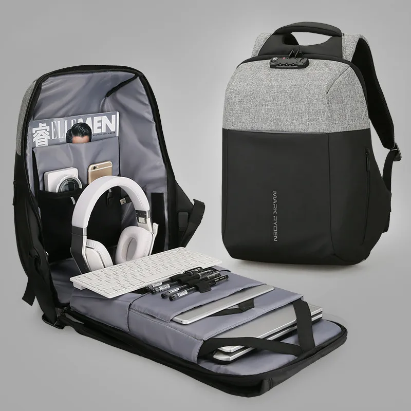 

Anti-theft USB Charging Multi-function Business Casual Computer Bag Hard Shell Keyless TSA Customs Lock Design Backpack