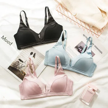 

Wasteheart Winter Women Fashion Cut Out Wireless Sexy Lingerie Set Cotton Panties Padded Seamless Bra Sets Underwear 36 38 A B