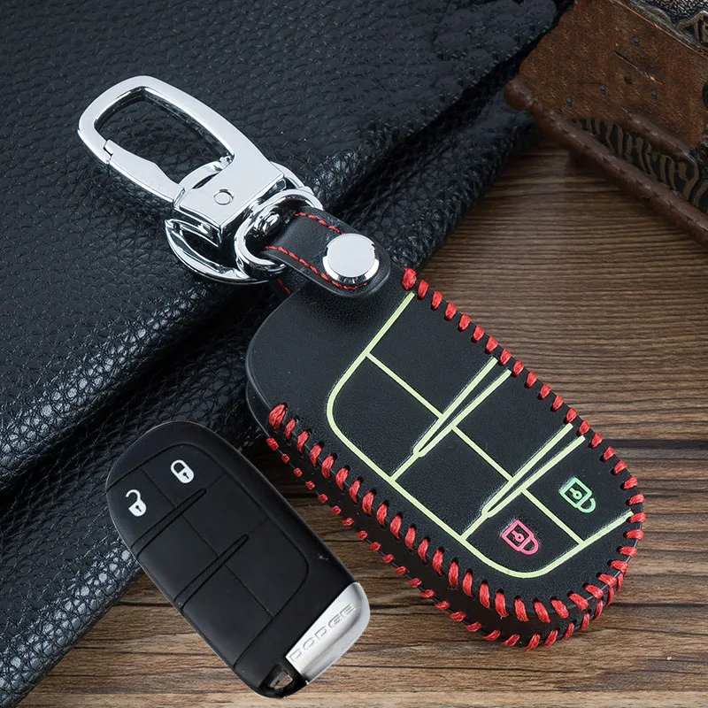 2019 светящийся кожаный чехол для автомобильного ключа Dodge Jeep Compass Renegade Smart Key