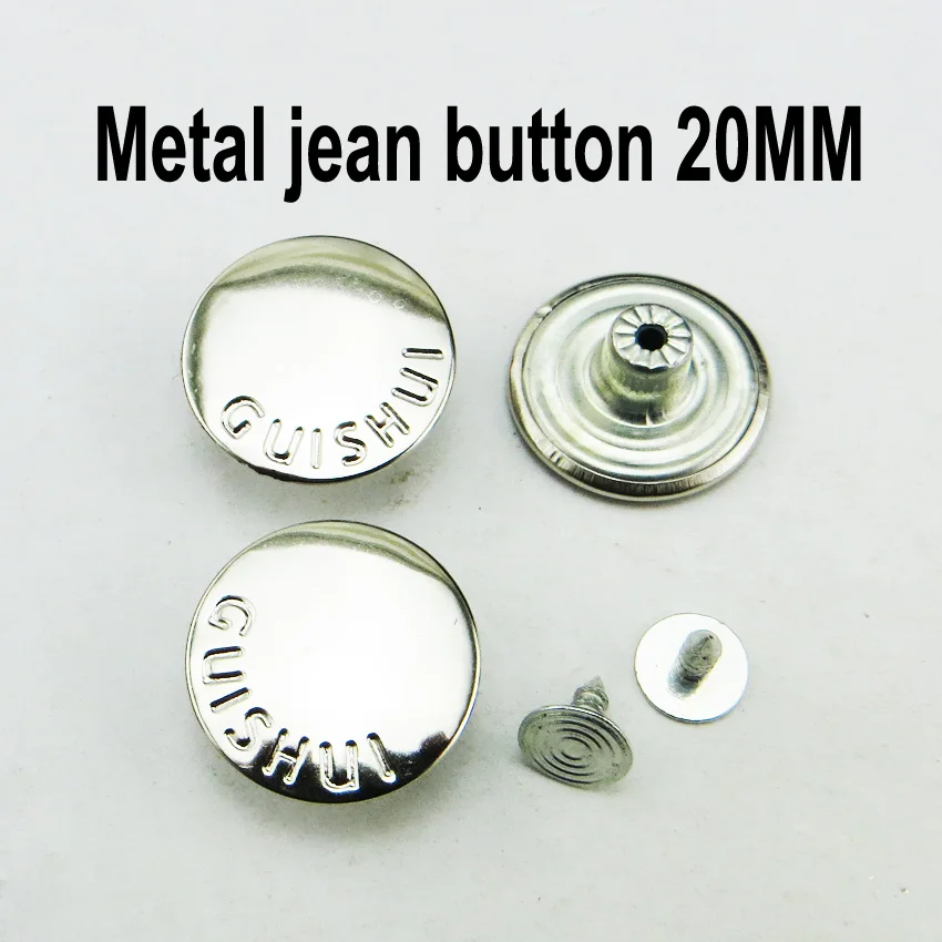 30PCS 20MM SILVER LETTERN metal jean button garment accessory BRAND