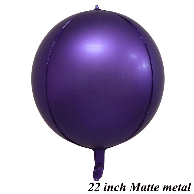 1 шт. 32 дюйма золотые серебряные 4D круглые воздушные шары из фольги, украшения для свадьбы, дня рождения, вечеринки, гелиевые надувные балоны, шары, игрушки - Цвет: Matte metal Purple