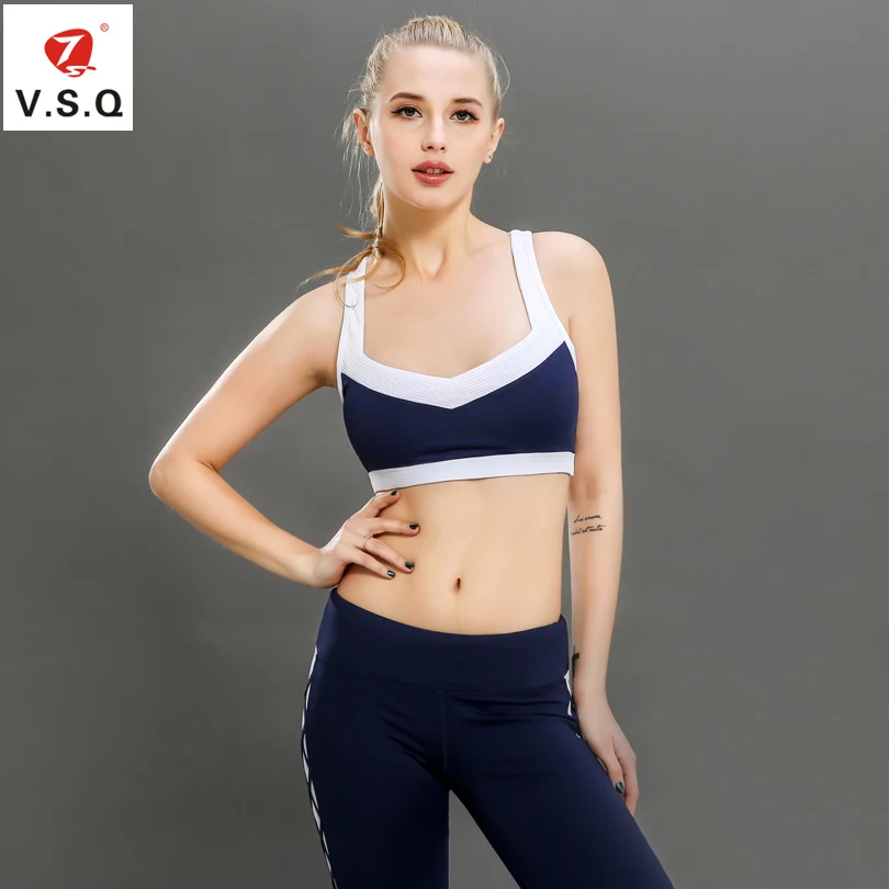 V.S.Q Women cross Backless Sports Bra Gym Fitness Yoga Bra Training