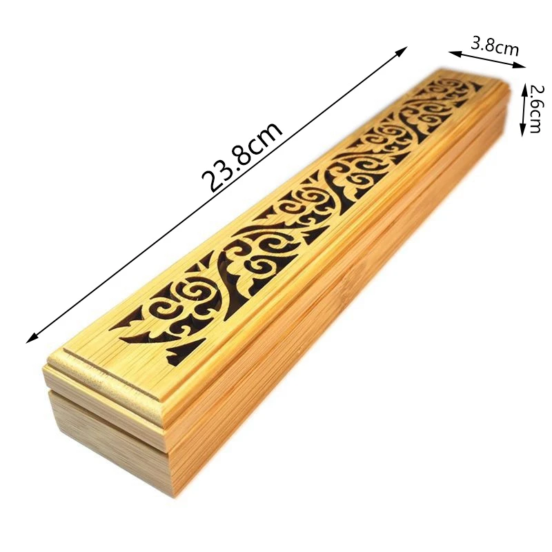 Бамбуковая ладана горелка ручная резьба полая ручка ладан держатель ароматических палочек коробка Лежащая курильница для домашнего декора гостиной