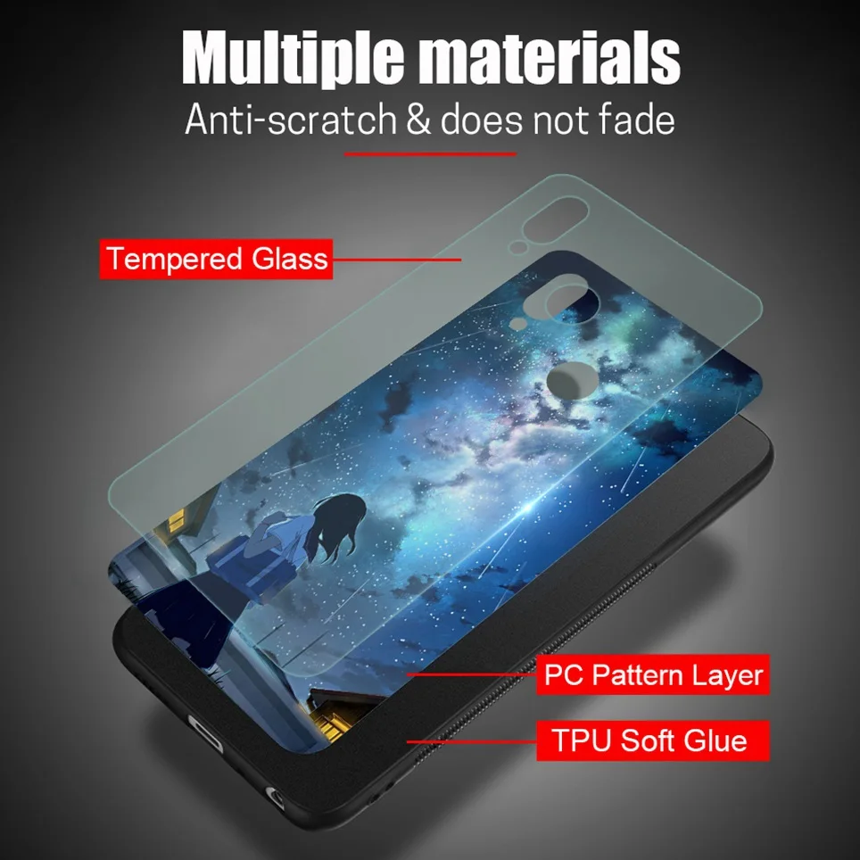 Tempered glass Case For Huawei Honor 7A Luxury Pattern Coque For Huawei Mate 20 10 P20 Lite Honor 9 Lite 10 Nova 3 P Samrt Cover (8)