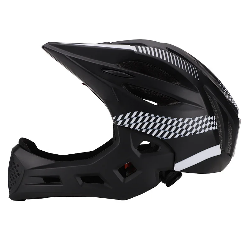 Светодиодный шлем для горного велосипеда с полным лицевым покрытием для детей, спортивные защитные шлемы для детей, полностью закрытые шлемы для горного скутера, BMX для детей 46-53 см
