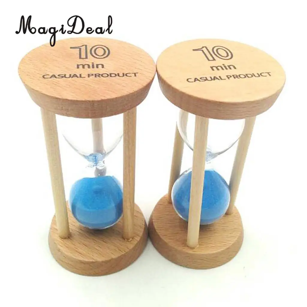 MagiDeal 10 Minutes Wooden Sandglass Hourglass Sand Timer for Classroom Teaching Kitchen Cooking