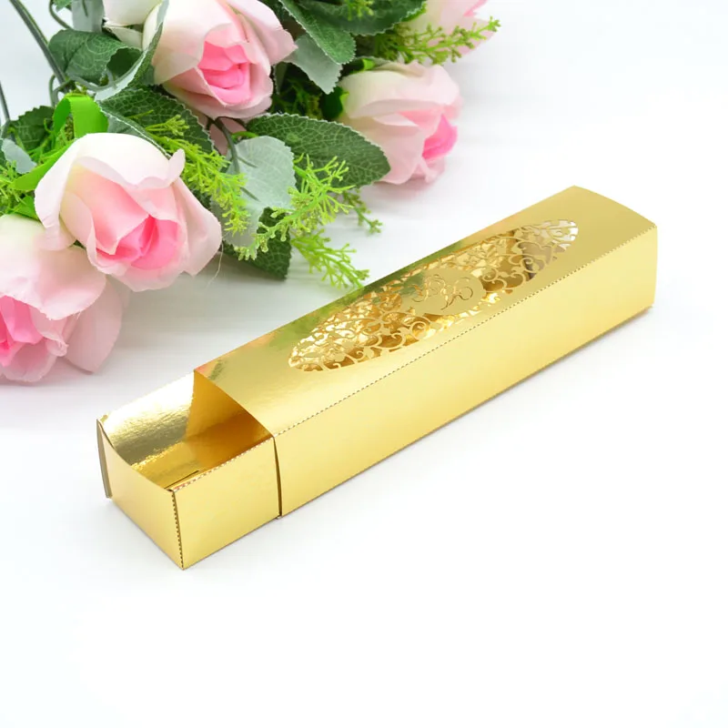 

Indian Cutom name gold metallic inner paper invitations boxes for wedding
