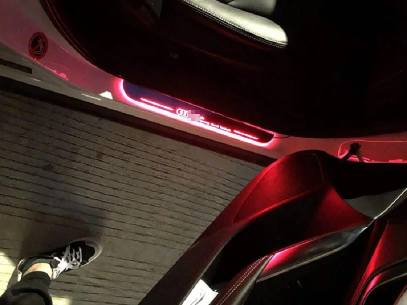 Bolaxin Автомобильный светодиодный светильник порога с подсветкой для Audi Dynamic динамический потоковый Добро пожаловать педаль накладка