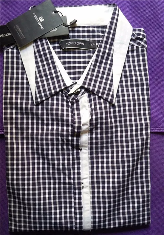 Мужская модная повседневная Лоскутная клетчатая рубашка с длинными рукавами L XXL