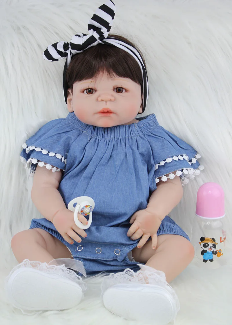 BZDOLL, 55 см, полностью силиконовый корпус, Reborn Baby Doll, игрушка, как настоящая, 22 дюйма, новорожденная девочка, принцесса, младенцы, кукла, купание, игрушка, детский подарок