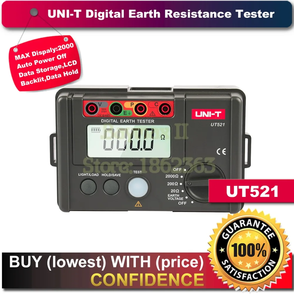 

UNI-T UT521 Digital Earth Resistance Tester Ohmmeter Voltmeter