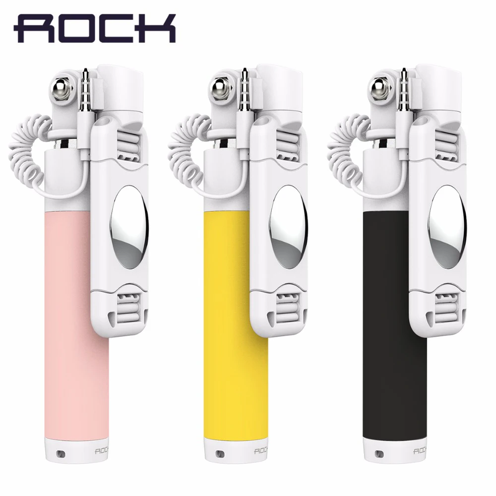 

ROCK Universal Mini Selfie Stick for IO/Android Luxury Phone Wired Stick Holder Camera Para Monopod Selfie Stick Clearance 49%