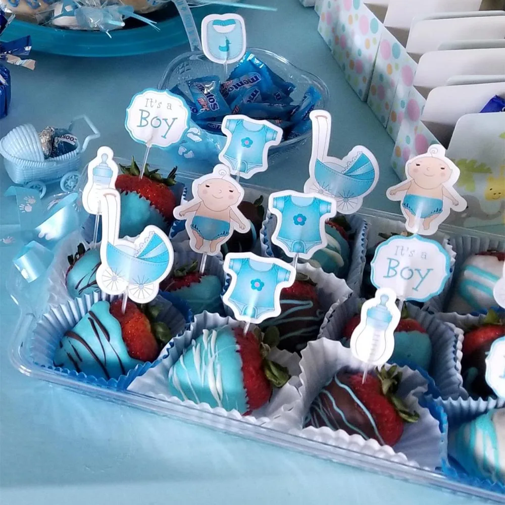 12/20 штук Baby Shower декор для капкейка мальчиков и девочек это розового синего цвета
