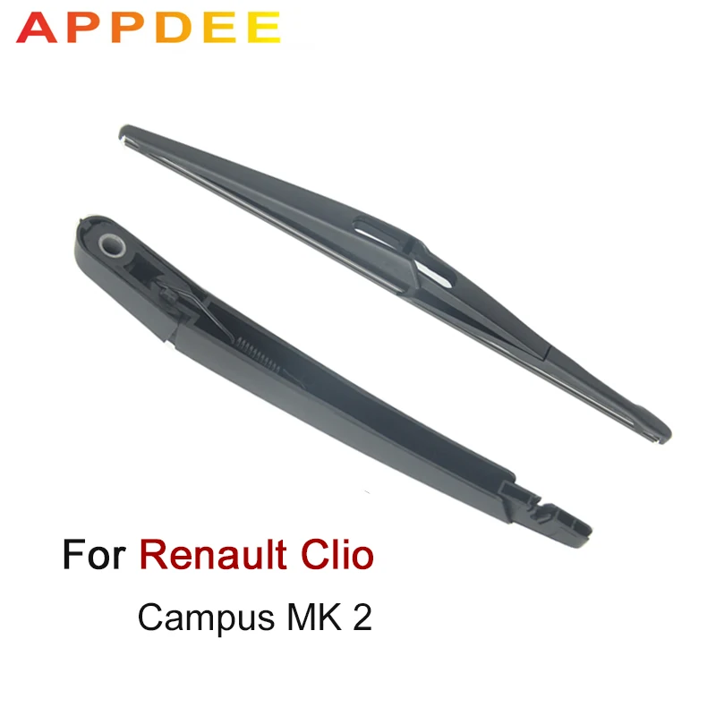 APPDEE Wiper 12" Rear Wiper Blade& Arm Set Kit For Renault Clio Campus MK 2 98-> Windshield Windscreen Rear Window(NOT MK3