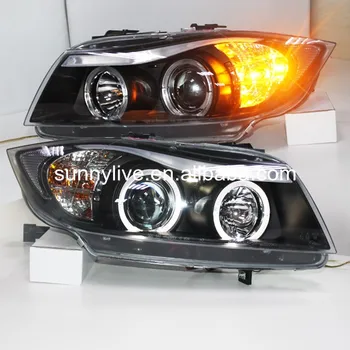 

For BMW E90 318i 320i LED Angel Eyes head Lamp 2005 to 2008 year with BI Xenon Projector Lens SN
