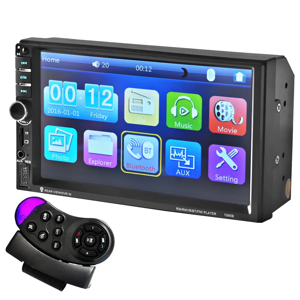 Автомагнитола на руль с сенсорным экраном 7 дюймов MP5 MP3 2 DIN USB TF AUXIN bluetooth|radio socket|radio