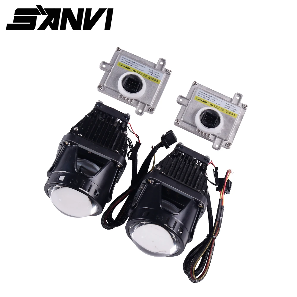 Sanvi 2pcs 35W 6000K 3Inch Bi LED Projector Lens Headlight Hi Low Beam