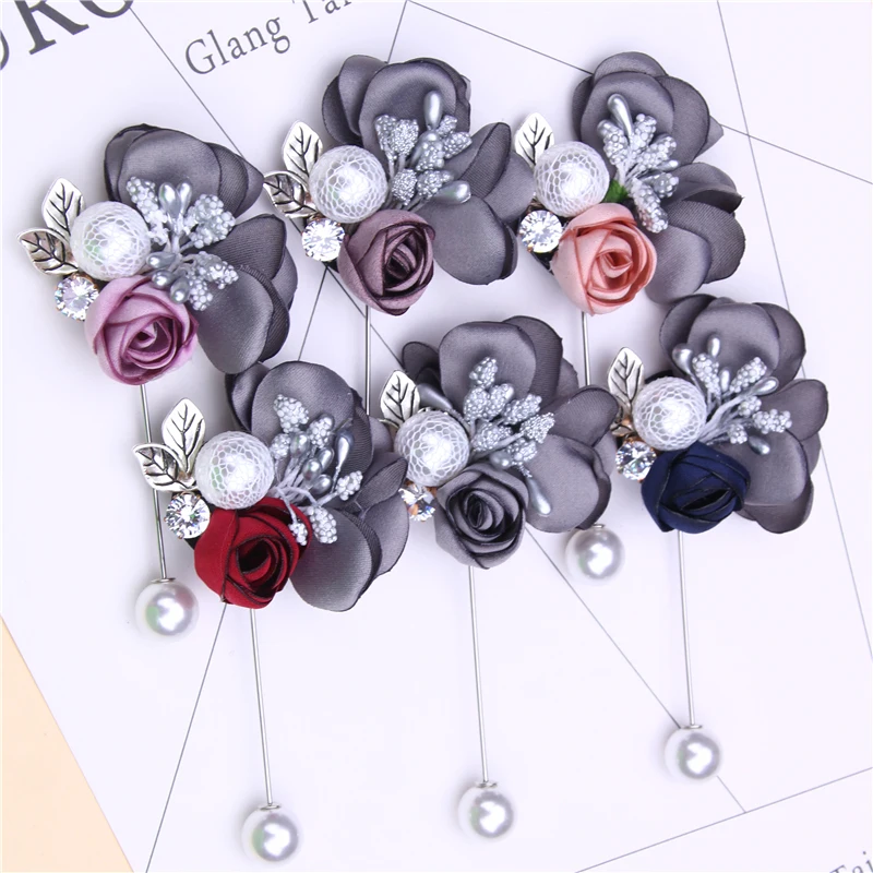 

fashion pearl brooch jewelry fabric flower pin rhinestone brand brooches cute broche pins metal leaf brooches for women gift