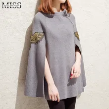 MISSFEBPLUM Korean Style Women Sweaters and Pullovers Fall 2017 Poncho Feminino Inverno Embroidered Cloak Shawl Jacket Coat
