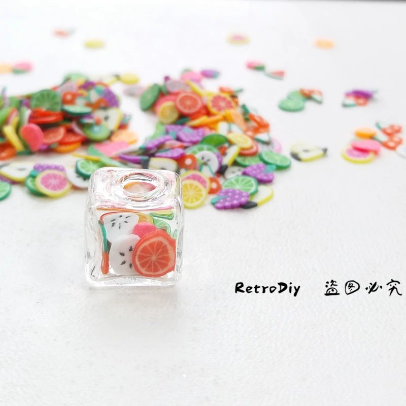 

Mini Fruit sliced flowers Soft pottery tablets Glass ball diy Filler Handmade jewelry accessorie material Necklace PendantFiller