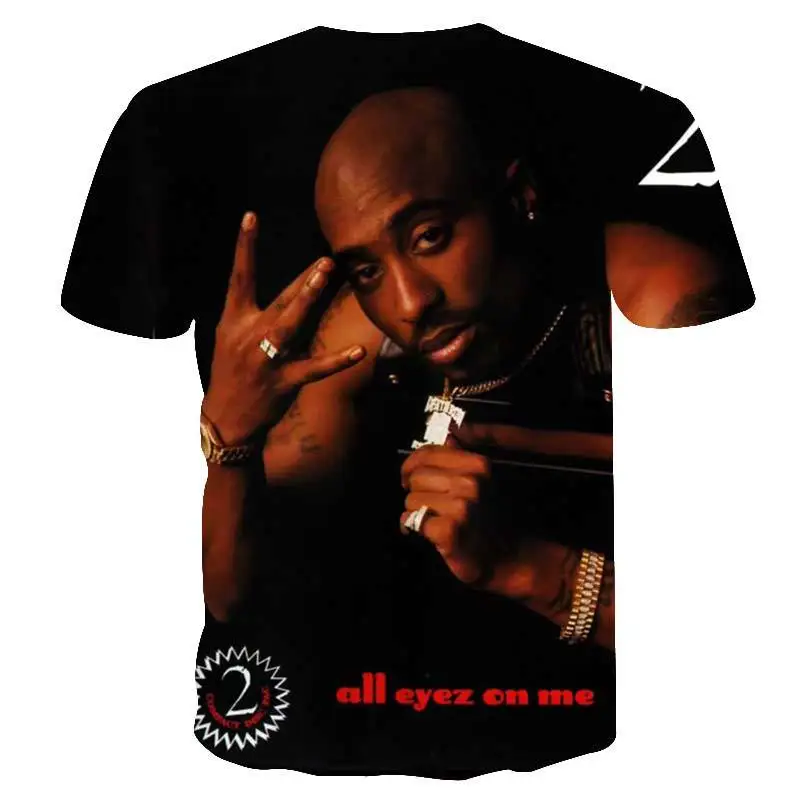 Новая Футболка me Harajuku стильная футболка для женщин/мужчин Tupac 2pac 3d Футболка с принтом персонажа хип-хоп футболки размер Прямая